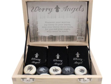 Set of 24 Angel Stones in Box For Cheap