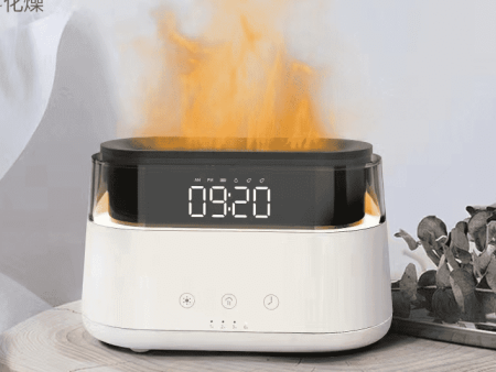 Modern Aroma Diffuser - Led Clock - Flame Effect For Cheap