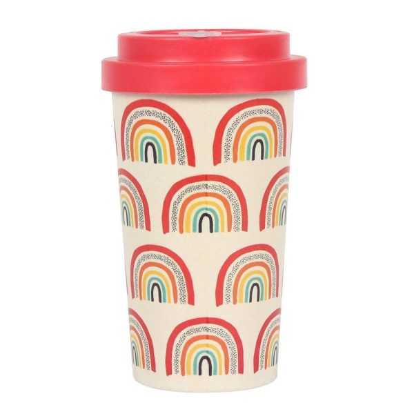 Rainbow Print Bamboo Eco Travel Mug Discount