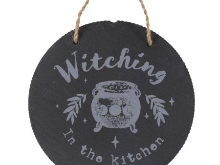 Witching In The Kitchen Slate Hanging Sign Discount