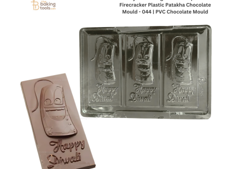 3 Cavity Happy Diwali Cracker Chocolate Bar Plastic Chocolate Mould - 044 | PVC Chocolate Mold Sale