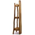 Natural Teak Corner Unit 3 Shelves - 90cm high Sale