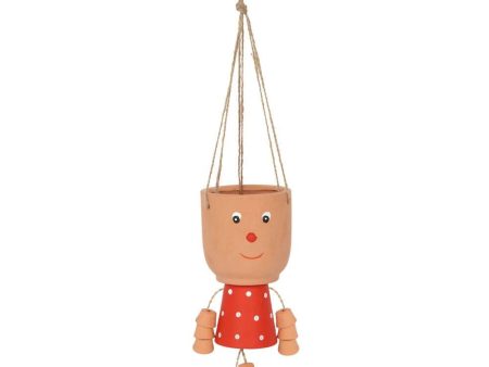 Red Pot Man Hanging Terracotta Planter Cheap