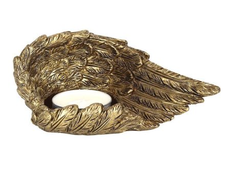 Gold Single Lowered Angel Wing Candle Holder For Cheap