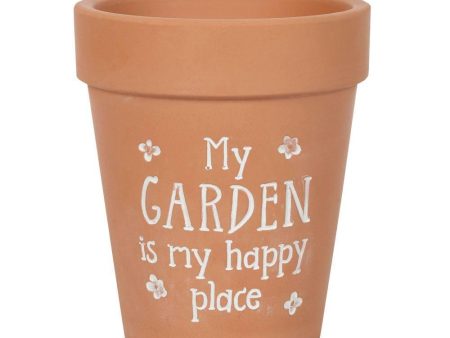 My Garden Is My Happy Place Terracotta Plant Pot Cheap