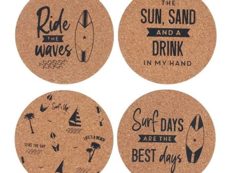 Surf s Up Cork Coaster Set Sale