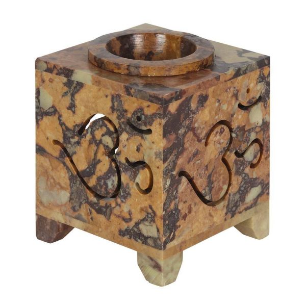 Carved Om Symbol Soapstone Oil Burner Online