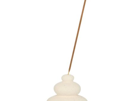 Cream Speckle Balancing Stones Incense Stick Holder For Discount