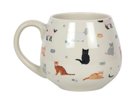 Cat Print Rounded Mug For Discount