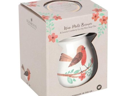 Garden Robin Wax Melt Burner Gift Set Fashion