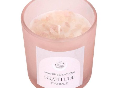 Gratitude Wild Rose Crystal Chip Candle Online