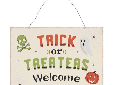 Trick or Treaters Welcome Hanging Sign Sale