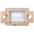 Driftwood Photo Frame With Heart Shutters on Sale