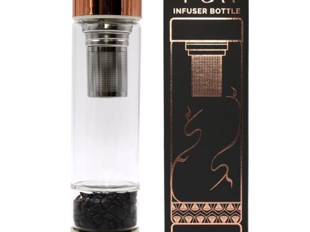 Crystal Glass Tea Infuser Bottle - Rose Gold - Onyx Sale