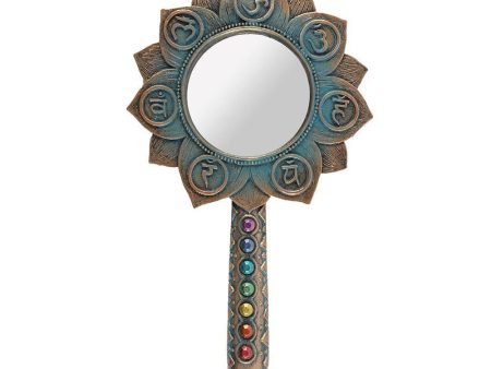 Bronze Lotus Flower Chakra Hand Mirror Online now