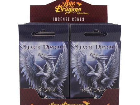 Set of 12 Packets of Silver Dragon Incense Cones by Anne Stokes Online Hot Sale