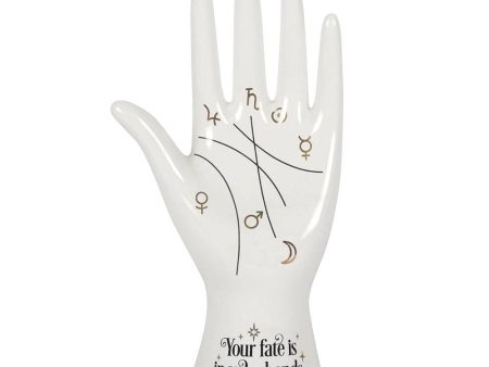 White Ceramic Palmistry Hand Ornament on Sale