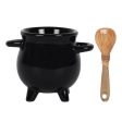 Cauldron Egg Cup with Broom Spoon on Sale