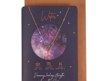 Water Element Zodiac Necklace Card For Discount