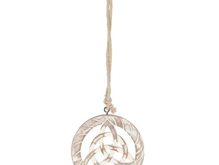 White Wooden Hanging Triquetra For Cheap