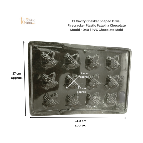 12 Cavity Diya Shaped Diwali Plastic  Chocolate Mould - 040 | PVC Chocolate Mold Fashion