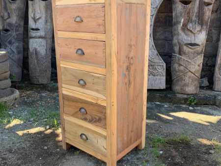 Tall set of 5 Draws - Recycled Wood For Discount