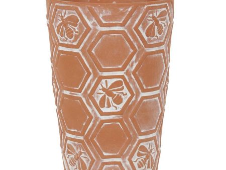 Large Terracotta Bee and Honeycomb Plant Pot on Sale