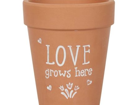 Love Grows Here Terracotta Plant Pot Sale