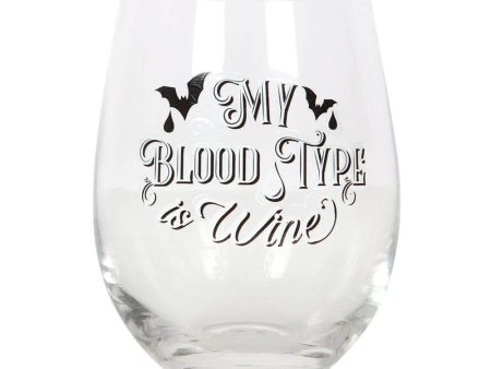 My Blood Type is Wine Stemless Wine Glass For Discount