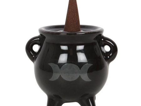 Triple Moon Cauldron Ceramic Incense Holder Cheap