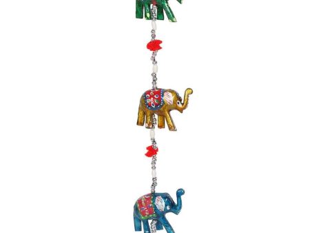 Wooden Hanging Elephant Decoration with Bell Cheap