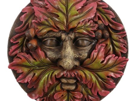 Green Man Round Face Plaque For Cheap