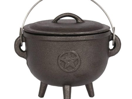 15cm Cast Iron Cauldron With Pentagram Supply