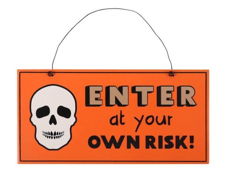 Skull Enter Hanging Sign For Cheap