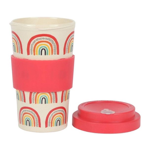 Rainbow Print Bamboo Eco Travel Mug Discount