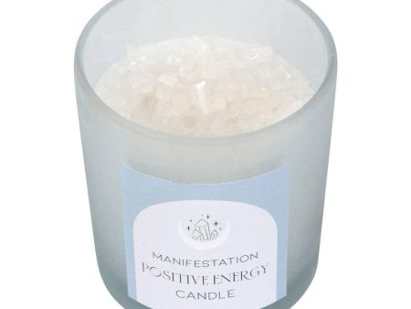 Positive Energy White Sage Crystal Chip Candle on Sale