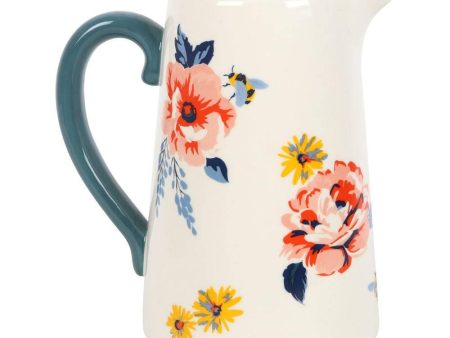 17cm Bee-utiful Floral Ceramic Flower Jug on Sale