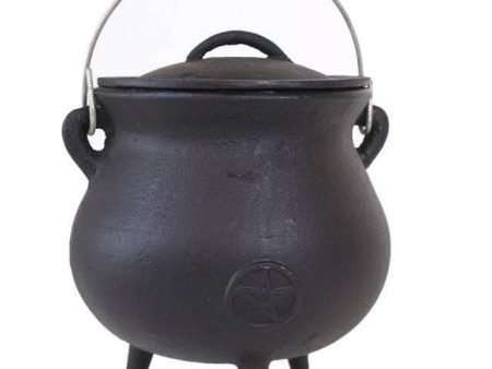 19cm Cast Iron Cauldron With Pentagram Online Sale