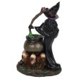 Witch with Cauldron Backflow Incense Burner Supply