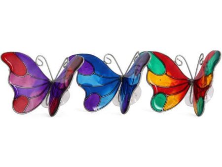 Set of 6 Butterfly Suncatchers With Suction Cups Fashion