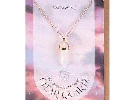 Clear Quartz Crystal Necklace Card Online