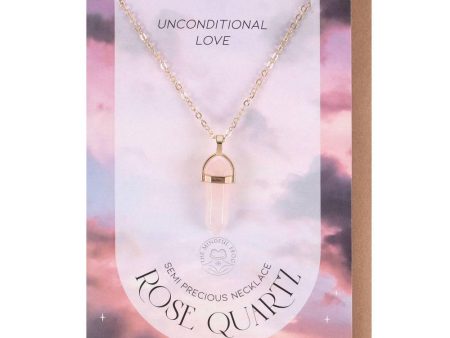 Rose Quartz Crystal Necklace Card For Discount