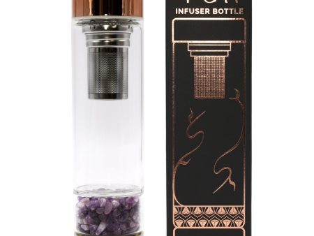 Crystal Glass Tea Infuser Bottle - Rose Gold - Amethyst Online Sale