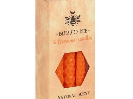 Set of 6 Orange Beeswax Spell Candles For Cheap