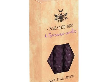 Set of 6 Purple Beeswax Spell Candles Online Sale