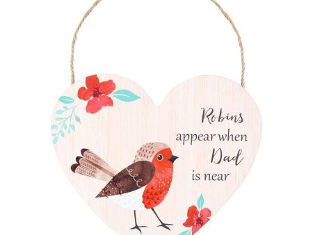 Dad Winter Robin Hanging Heart Sign Online now