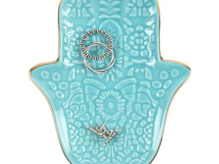 Turquoise Hamsa Hand Jewellery Dish Online