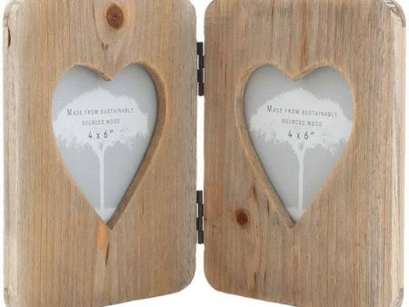 Driftwood Double Heart Photo Frame Cheap