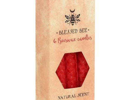 Set of 6 Red Beeswax Spell Candles Cheap