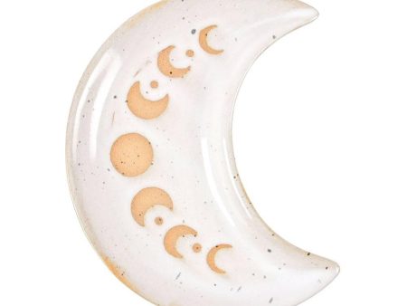 12cm Moon Phase Crescent Ceramic Trinket Tray Sale